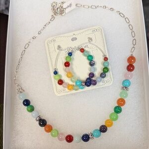 Brighton NWT Confetti Multicolor Beaded Necklace and Earring Set
